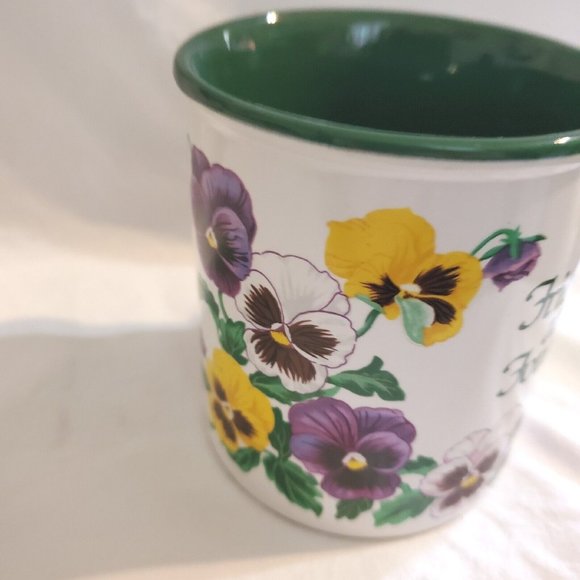 Potpourri Friends Forever Cup Mug Purple Pansies VTG 1992 Gift Collector EC - Picture 4 of 7